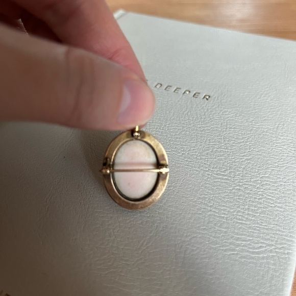 Vintage Carved Cameo Stick Pin and Brooch Set - Picture 8 of 11